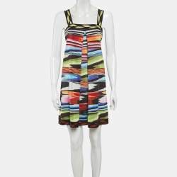 Pre Owned Missoni Multicolour Stripe Knit Strappy Mini Dress S