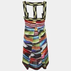 Pre Owned Missoni Multicolour Stripe Knit Strappy Mini Dress S