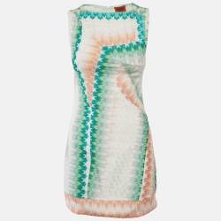 Pre Owned فستان ميني ميوني كروشيه شيفرون متعدد الألوان مقاس صغير