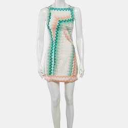 Pre Owned فستان ميني ميوني كروشيه شيفرون متعدد الألوان مقاس صغير