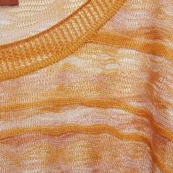 مملوكة مسبقًا فستان ميزوني برتقالي محبوك بكشكشة ميني صغير