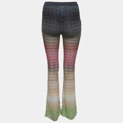 Pre Owned Missoni Multicolor Lurex Knit Flared Pants XS