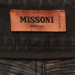 Pre Owned Missoni Grey Denim Pleated Shorts S