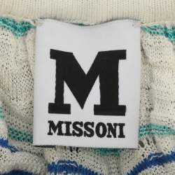 Pre Owned M Missoni Multicolor Knit Cut Out Shoulder Dress S