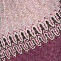 Pre Owned Missoni Multicolor Patterned Knit Draped Sleeveless Dress M