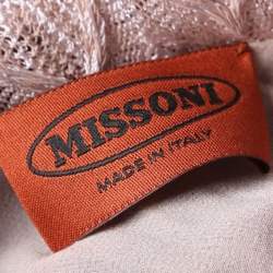 Pre Owned Missoni Multicolor Patterned Knit Draped Sleeveless Dress M