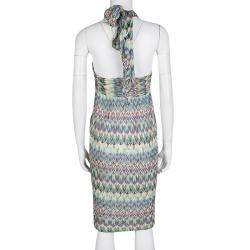 Pre Owned Missoni Multicolor Patterned Knit Halter Dress M