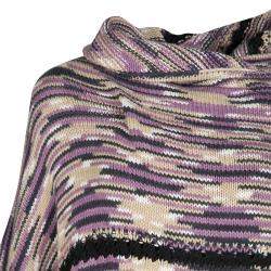 Pre Owned Missoni Multicolor Chunky Knit Oversized Cashmere and Wool Poncho M