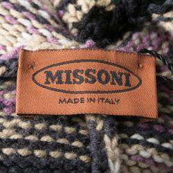 Pre Owned Missoni Multicolor Chunky Knit Oversized Cashmere and Wool Poncho M