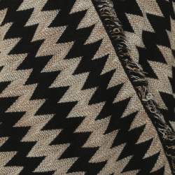 مملوكة مسبقًا Missoni Black/Beige Zig Zag Print Wool Blend Poncho