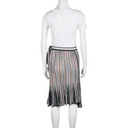 Pre Owned Missoni Multicolor Striped Knit Wrap Skirt M