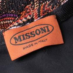 Pre Owned Missoni Multicolor Patterned Lurex Jacquard Knit Sleeveless A Line Dress M