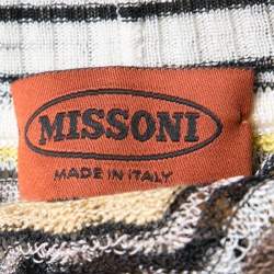 Pre Owned Missoni Multicolor Chevron Pattern Knit Draped Top M