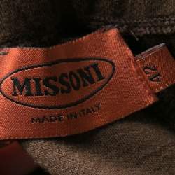Missoni Brown Elasticized Waist Wide Leg Pants M