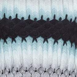 Pre Owned Missoni Multicolor Perforated Knit Long Sleeve Top S