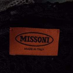 Pre Owned Missoni Multicolor Perforated Knit Long Sleeve Top S