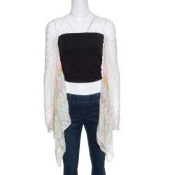 Pre Owned Missoni Multicolor Perforated Patterned Knit Front Open Cardigan S
