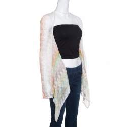 Pre Owned Missoni Multicolor Perforated Patterned Knit Front Open Cardigan S
