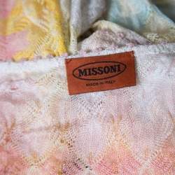 Pre Owned Missoni Multicolor Perforated Patterned Knit Front Open Cardigan S