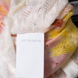 Pre Owned Missoni Multicolor Perforated Patterned Knit Front Open Cardigan S