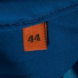 Pre Owned Missoni Blue Textured Lurex Knit Detail Shift Dress M