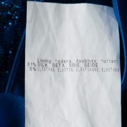 Pre Owned Missoni Blue Textured Lurex Knit Detail Shift Dress M