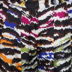 Missoni Multicolor Abstract Printed Silk Wide Leg Pants M