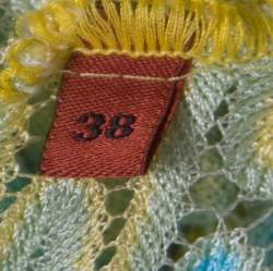 Pre Owned Missoni Mare Multicolor Perforated Patterned Knit Faux Wrap Tie Detail Kaftan Dress S