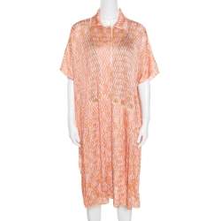 Missoni Multicolor Patterned Jacquard Knit Button Front Kaftan M