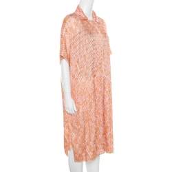 Missoni Multicolor Patterned Jacquard Knit Button Front Kaftan M