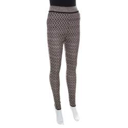 Pre Owned Missoni Multicolor Perforated Knit Elasticized Waist Pants M