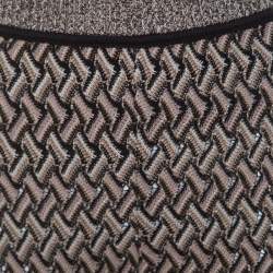 Pre Owned Missoni Multicolor Perforated Knit Elasticized Waist Pants M