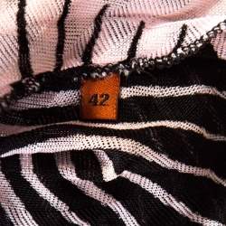 Pre Owned Missoni Pink and Black Patterned Sheer Knit Sleeveless Maxi Dress M