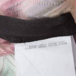 Pre Owned Missoni Multicolor Chevron Pattern Knit Contrast Trim Detail Mini Shorts M