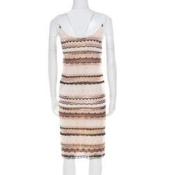 Pre Owned Missoni Multicolor Perforated Knit Sleeveless Dress S