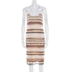 Pre Owned Missoni Multicolor Perforated Knit Sleeveless Dress S