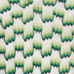 Pre Owned Missoni Green and White Patterned Knit V-Neck Sleeveless Dress S