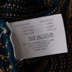 Pre Owned Missoni Multicolor Chunky Perforated Knit Boat Neck Sweater M