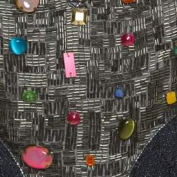Missoni Multicolor Lurex Knit Embellished Bodice Sleeveless Dress S