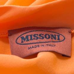 Pre Owned Missoni Saffron Orange Sheer Back Panel Sleeveless Top L