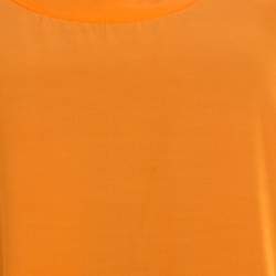 Pre Owned Missoni Saffron Orange Sheer Back Panel Sleeveless Top L