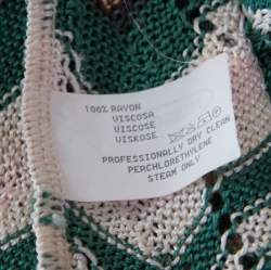 Pre Owned Missoni Multicolor Pattenred Perforated Knit Scalloped Hem Top M