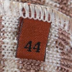 Pre Owned Missoni Multicolor Pattenred Perforated Knit Scalloped Hem Top M