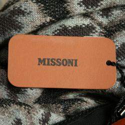 Pre Owned Missoni Grey Jacquard Knit Midi Pencil Skirt S