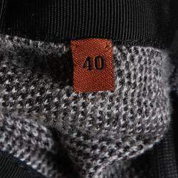 Pre Owned Missoni Grey Jacquard Knit Midi Pencil Skirt S