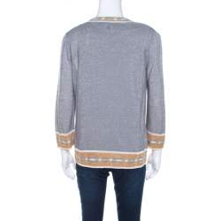 Pre Owned M Missoni Grey Knit Cardigan and Sleeveless Top Set M