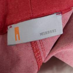 Pre Owned M Missoni Red Cotton Denim Wide Legged Jeans M 