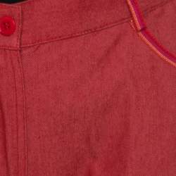 Pre Owned M Missoni Red Cotton Denim Wide Legged Jeans M 