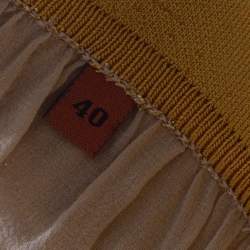 Pre Owned Missoni Metallic Gold Knit Pleated Maxi Skirt S