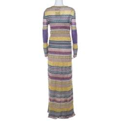 Pre Owned Missoni Multicolor Patterned Lurex Knit Maxi Dress S